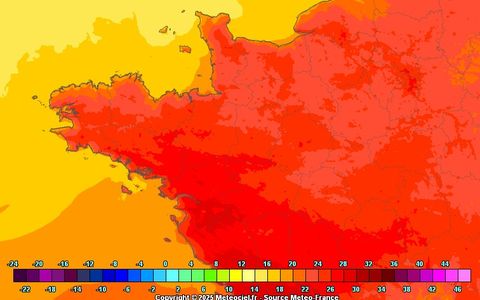 Température prévue mercredi à 16h.