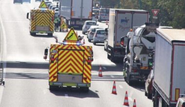 un énorme bouchon après l'accident d'un motard à la sortie de Lille