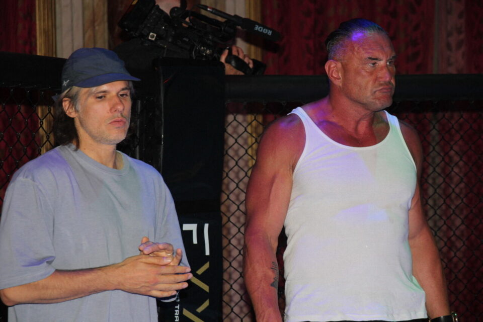 Avec Jérôme Le Banner, ancien boxeur et promoteur de MMA.
