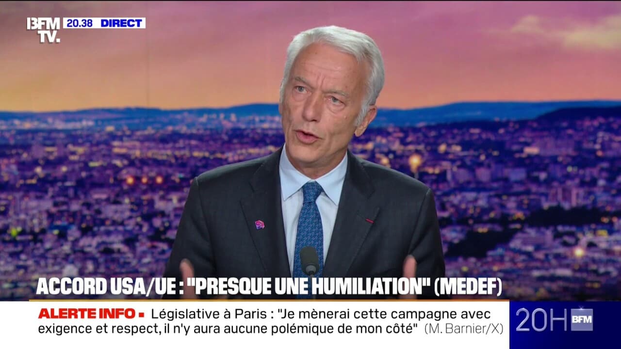 "Commençons par nous occuper de nous-mêmes et le jour venu, on pourra tenir tête aux Américains", estime Patrick Martin, président du Medef