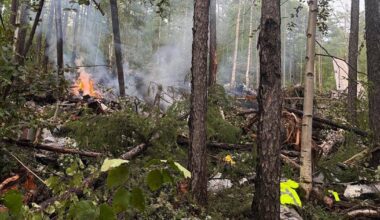 Cette photo diffusée par le bureau du procureur des transports de l'Extrême-Orient, le 24 juillet 2025, montre le site de l'accident d'un avion de ligne Antonov AN-24 dans la région de l'Amour.