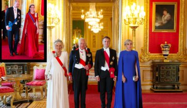 Brigitte Macron, Kate Middleton et la reine Camilla, en bleu-blanc-rouge pour un dîner d’État à Windsor