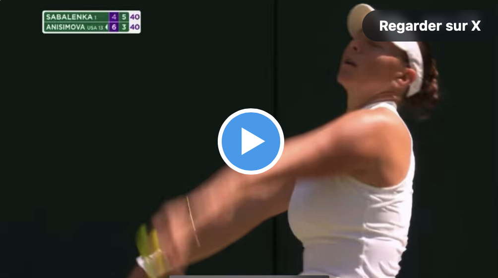 Wimbledon > Sabalenka s'arrache et s'offre un point de "fou"