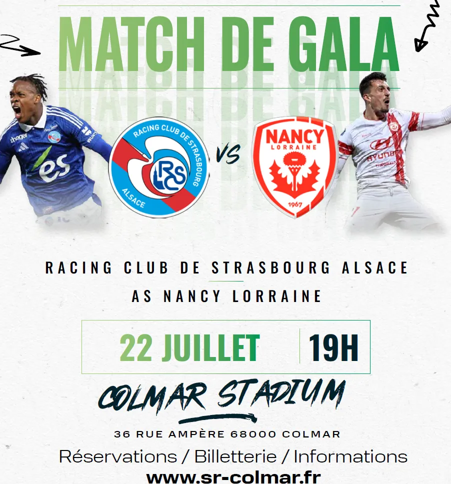 MATCH DE GALA Racing Club de Strabourg Alsace vs AS Nancy Lorraine