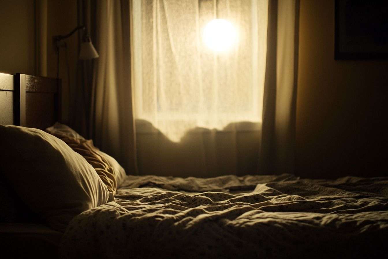 Image d'illustration. Clair de lune sur lit vide