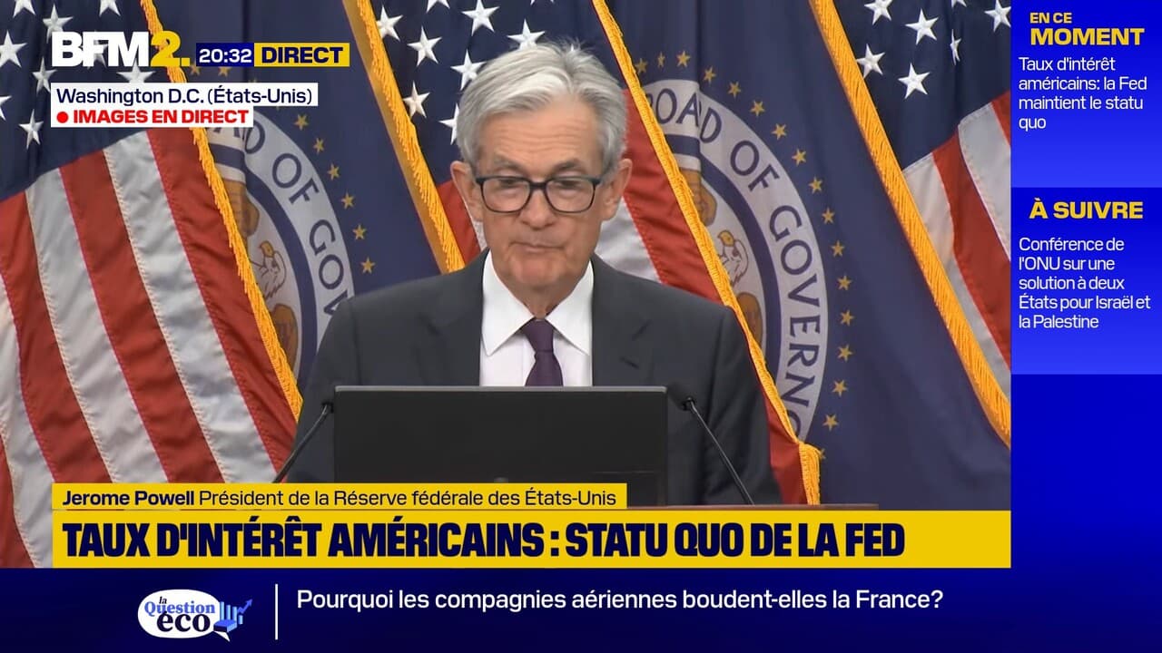 la Fed maintient à nouveau ses taux d'intérêt inchangés pour la cinquième fois de suite