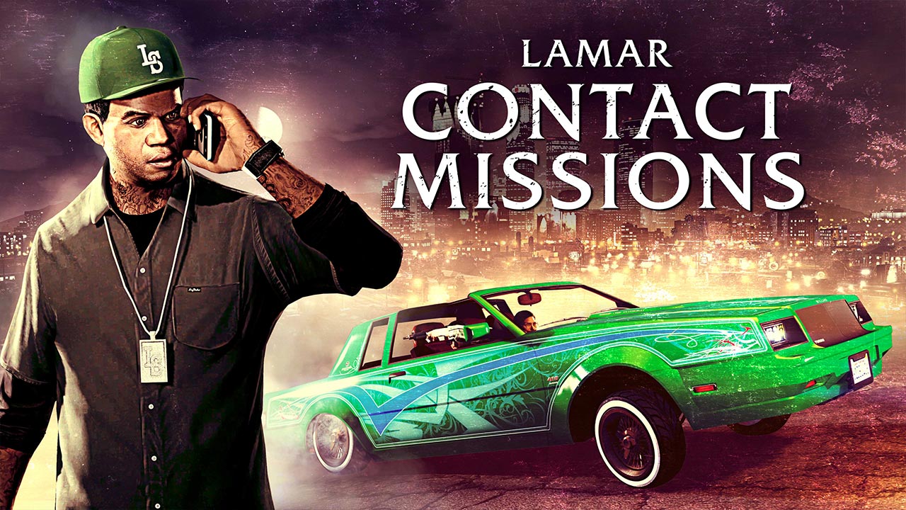 Lamar Davis passant un coup de fil à un joueur de GTA Online pour lui proposer l'une de ses missions de contact