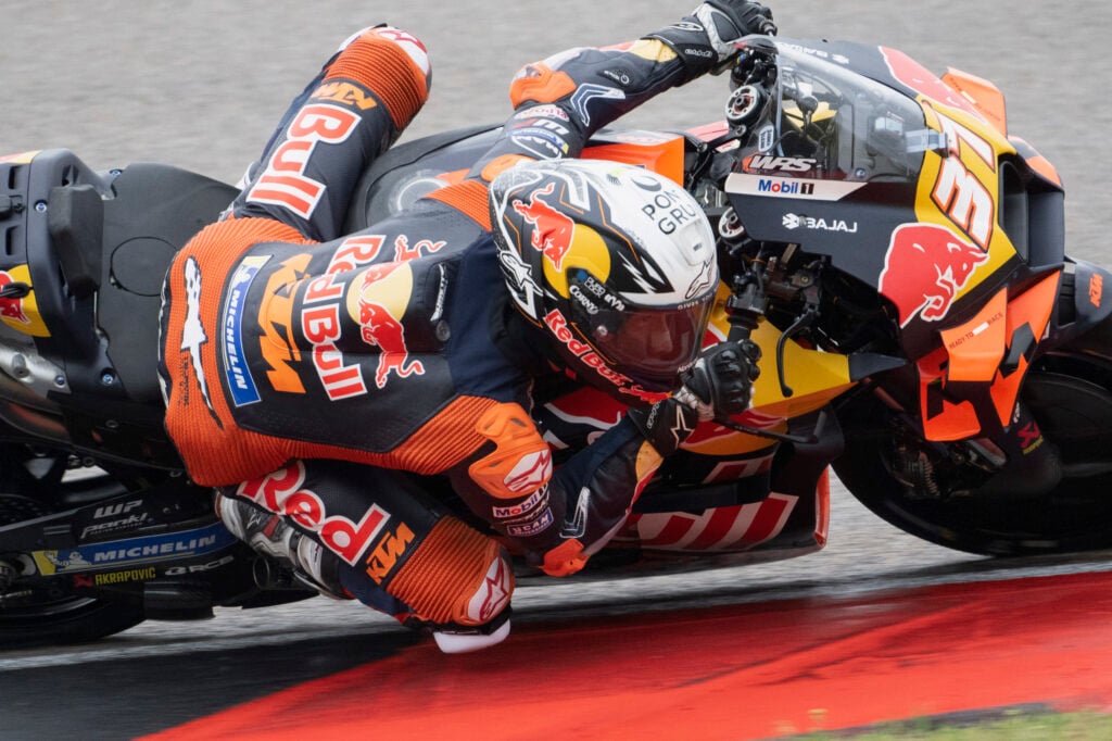 Le pilote KTM Pedro Acosta lors des qualifications du Grand Prix d'Allemagne 2025