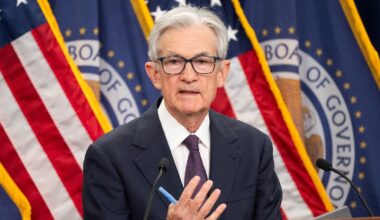 Le président de la Réserve fédérale américaine (Fed) Jerome Powell, lors d'une conférence de presse à Washington le 18 juin 2025