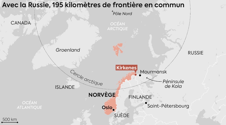 La ville de norvégienne de Kirkenes est située à la frontière avec la Russie.