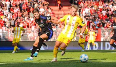 Duje Caleta-Car lors de la rencontre entre l'Union Berlin et l'OL