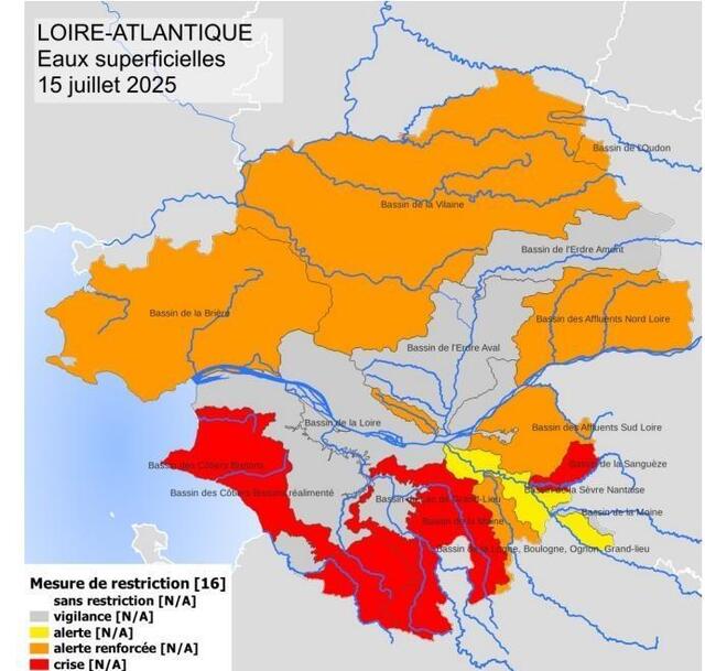 photo la carte des nouvelles restrictions.  ©  préfecture de loire-atlantique