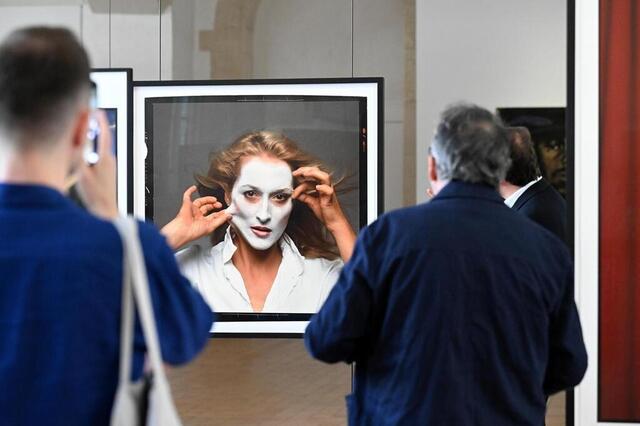 photo meryl streep par annie leibovitz au couvent des jacobins à rennes (ille-et-vilaine).  ©  thomas brégardis / ouest-france