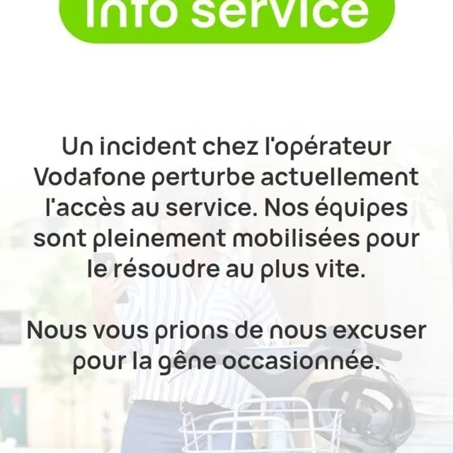 photo message d’information diffusé sur l’application naolib vélo, le 29 juillet 2025.  ©  ouest-france