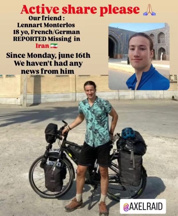 Lennart Monterlos, 18 ans, porté disparu en Iran