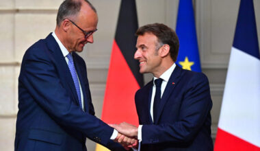 Armement, nucléaire et droit de douane au menu d'Emmanuel Macron lors de sa visite en Allemagne