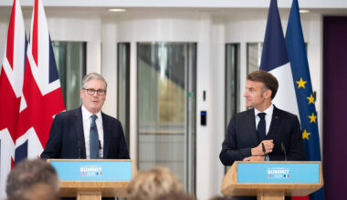 Keir Starmer et Emmanuel Macron. © JEANNE ACCORSINI/SIPA