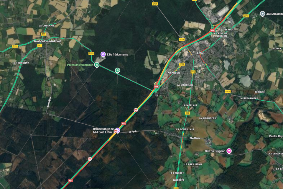 Plusieurs points d'accidnet sont signalés sur Google Maps, sans que nous puissions vérifier que c'est vraiment le cas.