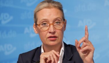 Alice Weidel lors d'une conférence de presse.