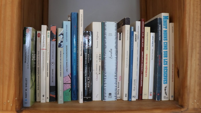 Des livres dans une bibliothèque.