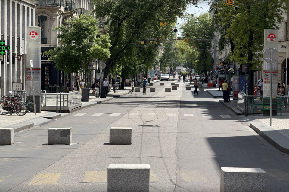 La rue de la République désormais piétonne.