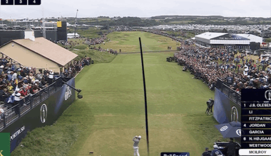 Telle une rock star, McIlroy lance son "British" par un coup de fer moyen et un bogey