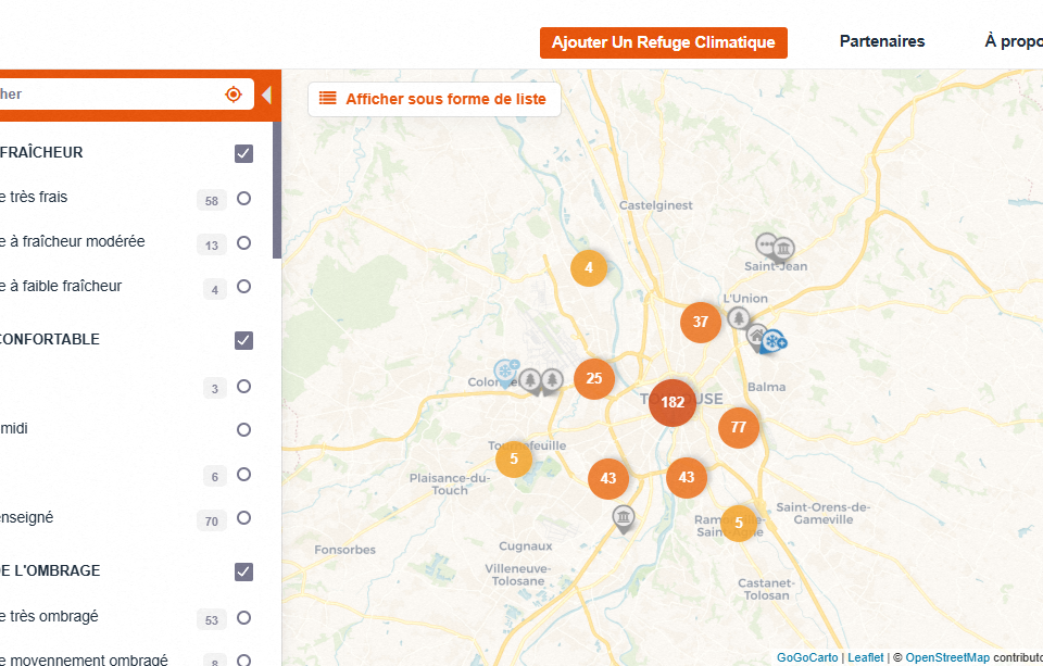 La carte de Tribu permet de sélectionner une panoplie de filtres pour trouver son spot idéal.