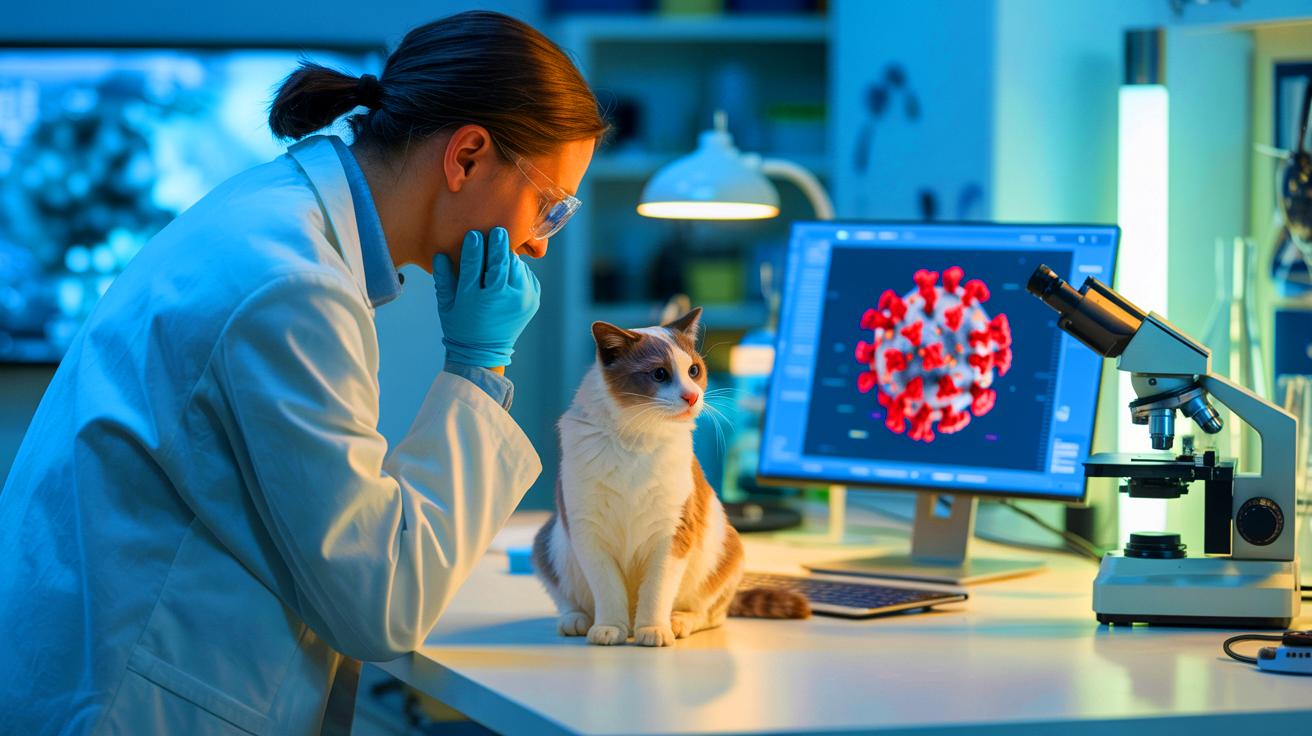 Illustration de Pepper, le chat qui a aidé à découvrir de nouveaux virus, générée par intelligence artificielle.