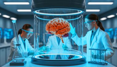 Illustration de l'effet potentiel du gaz xénon sur la maladie d'Alzheimer, créée par intelligence artificielle.