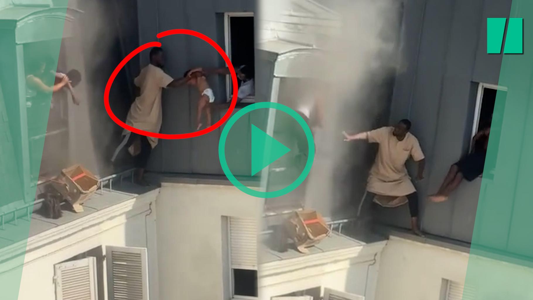 Les images du sauvetage héroïque de six personnes par Fousseynou Cissé dans un incendie dans le nord de Paris