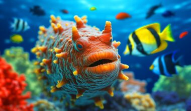 Illustration de la découverte du composé HfFucCS dans le concombre de mer pour le traitement du cancer. Image réalisée par IA.