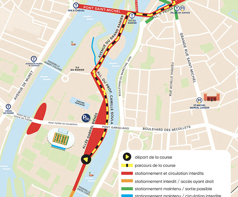 Les zones de départ et d'arrivée à Toulouse seront particulièrement concernées par des restrictions de circulation.