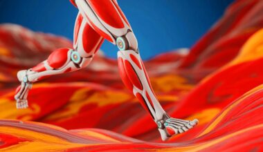 Illustration de la jambe robotisée dotée de muscles artificiels inspirés de l'anatomie humaine. Image réalisée par IA.