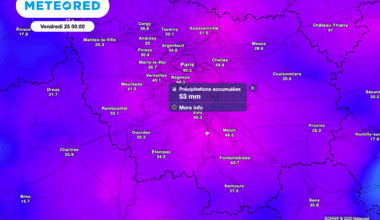 Fortes pluies à Paris et en Île-de-France, avec jusqu’à 80 L/m² attendus. Nos cartes laissent craindre des inondations !