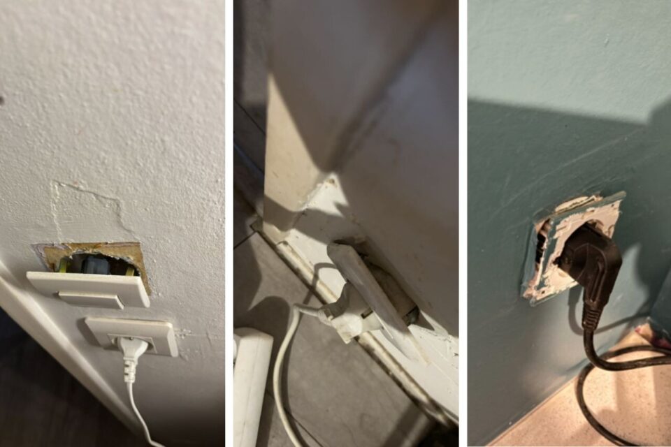 Manon et Alexandre, un couple de gendarmes, dénoncent la dangerosité de l'installation électrique dans leur appartement de fonction.