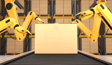 bras robotique carton entrepôt