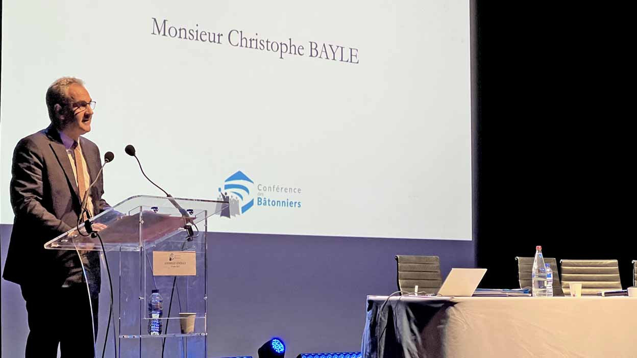 © DR - Christophe Bayle lors de l'AG de la Conférence des bâtonniers qui l'a élu premier vice-président.
