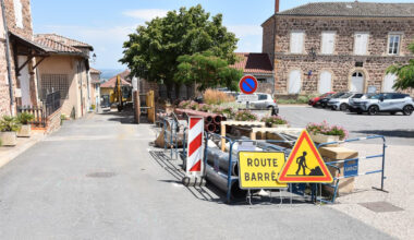 © David Duvernay - Les travaux d'assainissement à Saint-Etienne-La-varenne vont se terminer rue du Bourg, au croisement vers la mairie.