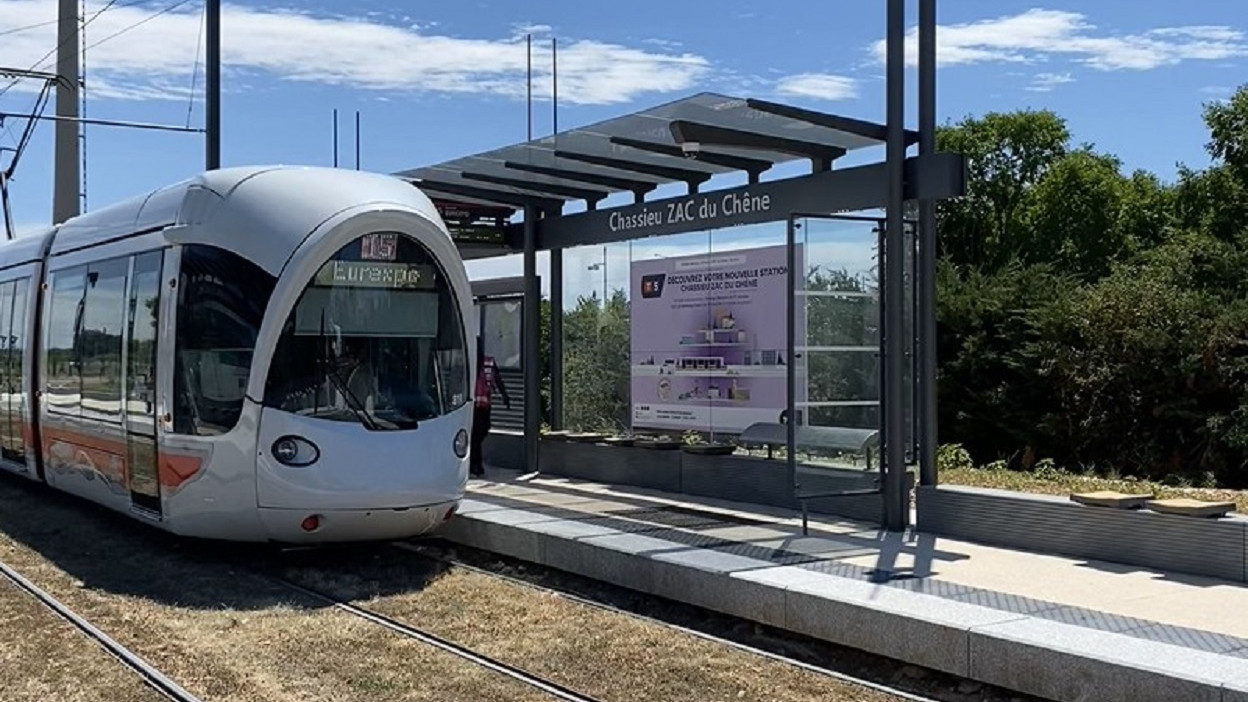 © Photo fournie par Sytral mobilités - Depuis la nouvelle station "Chassieu ZAC du Chêne", les usagers de la ligne de tramway T5 peuvent rejoindre Grange Blanche en 17 minutes.