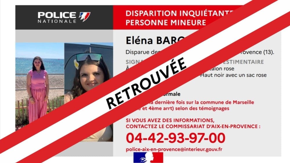 L’adolescente disparue a été retrouvée.