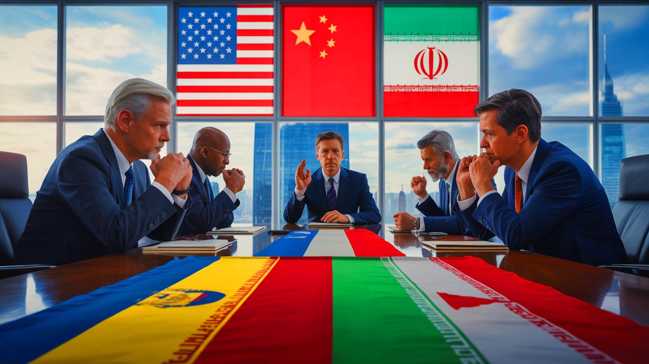 Illustration de l'escalade des tensions géopolitiques sous la présidence de Donald Trump. Image réalisée par IA.