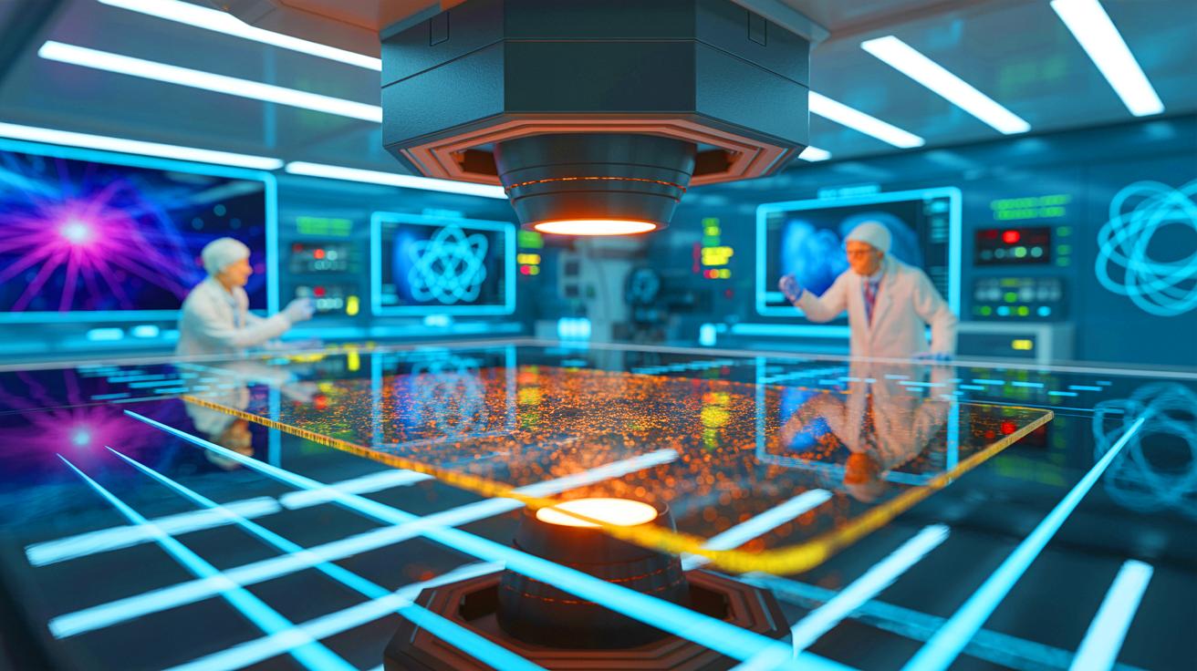 Illustration de la transformation potentielle du magnésium en supraconducteur grâce au confinement quantique. Image réalisée par IA.