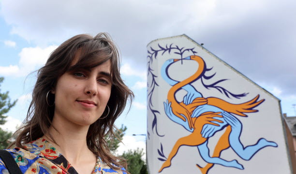 La magistrale façade de l’artiste Noémie Chust, rue de Molsheim. Photo Laurent Réa