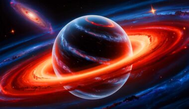 Illustration de la représentation artistique d'un trou noir supermassif au centre de notre galaxie. Image réalisée par IA.