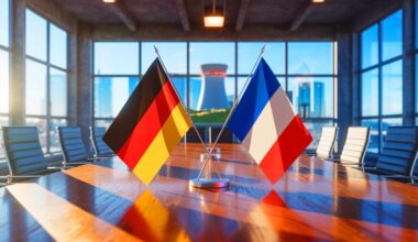 Illustration de la nouvelle politique énergétique de l'Allemagne et de sa coopération avec la France, générée par intelligence artificielle.