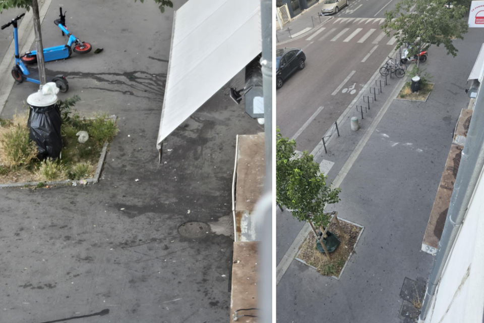À gauche, une photo prise la veille de la fermeture, à droite, une photo prise le lendemain.