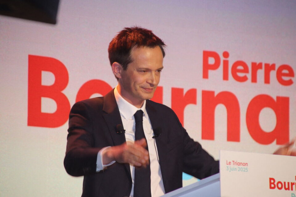 Le candidat Horizons à la mairie de Paris, Pierre-Yves Bournazel, lors du lancement de sa campagne. 
