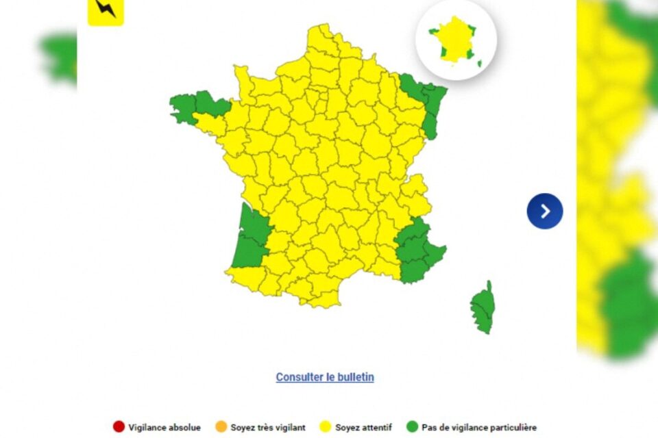 La quasi-totalité de la France est en vigilance jaune pour risques d'orages ce mercredi, mais pas la Gironde.