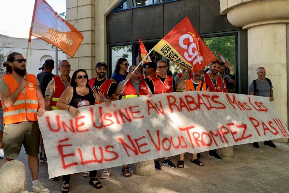 Mobilisation des salariés d'Ametyst devant le conseil de Métropole.