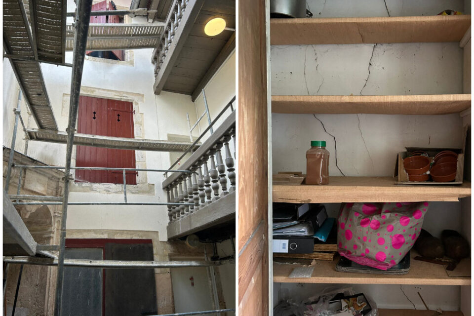 Si les fissures ne sont plus visibles dans les communs et la cour intérieure, certaines sont toujours bien visibles dans des appartements.